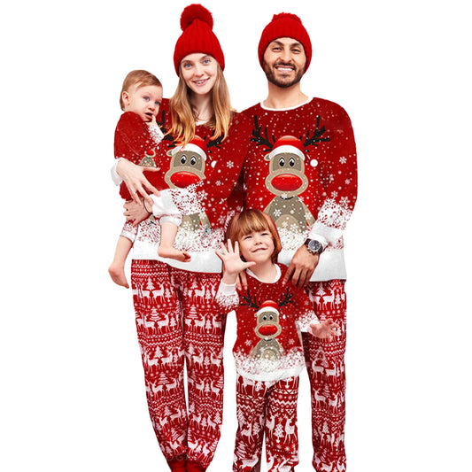 Matching Family Christmas Pajamas - Snowflake Deer & Snowman